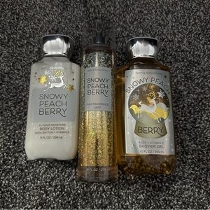 Bath and Body Works Snowy Peach Berry Set